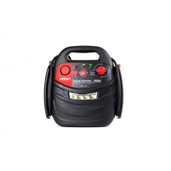 Amio - ΕΚΚΙΝΗΤΗΣ ΜΠΑΤΑΡΙΑΣ STARTER 4 ΣΕ 1 17Ah 12V DC 300A (700A max) 250PSI ΜΕ ΚΟΜΠΡΕΣΕΡ ΑΕΡΑ / ΜΑΝΟΜΕΤΡΟ / 3 LED / 2 ΠΡΙΖΕΣ 12V / 1 ΘΥΡΑ USB 5V 2,1A SENA ΓΙΑ ΒΕΝΖΙΝΗ ΚΑΙ DIESEL - 1 ΤΕΜ. (02523/AM)
