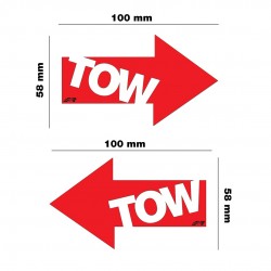 ΑΥΤΟΚΟΛΛΗΤΟ TOW ΚΟΚΚΙΝΟ 100x58mm SIMONI RACING - 2 ΤΕΜ.