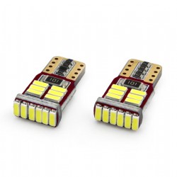 Amio - Λάμπες LED T10 W5W 12V 2.2W CAN-BUS 18xSMD4014 Λευκό Φως 5600K 12x23mm για Φώτα Θέσης Πινακίδας και Εσωτερικό Φωτισμό Αυτοκινήτου - 1 σετ (01286/AM)