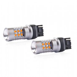 Amio - WY21W T20 12/24V 6,2W 800lm LED 24xSMD3030 CAN-BUS ΚΙΤΡΙΝΟ 18x56mm 2ΤΕΜ. (02393/AM)