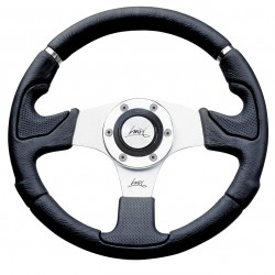 ΤΙΜΟΝΙ KOBRA EVO 320mm ΜΑΥΡΟ/ΑΣΗΜΙ ΚΕΝΤΡΟ LUISI