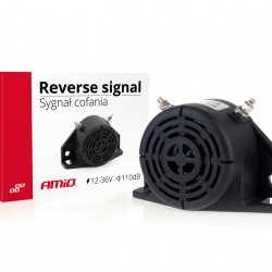 Amio - Σειρήνα Όπισθεν Βομβητής Bipper 110dB 12-36V για Δυνατή Ηχητική Προειδοποίηση Κίνησης σε Αυτοκίνητα Φορτηγά και Μηχανήματα - 1 Τεμ. (01730/AM)