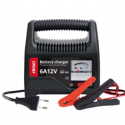 Amio - Φορτιστής Μπαταρίας 12V 6A για αξιόπιστη φόρτιση μπαταριών 20-80Ah με προστασία υπερφόρτωσης και ένδειξη κατάστασης φόρτισης για ασφαλή και εύκολη χρήση - 1 Τεμ. (02085/AM)
