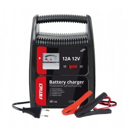 Amio - Φορτιστής Μπαταρίας 12V 12A για γρήγορη φόρτιση μπαταριών 32-90Ah με προστατευμένους ακροδέκτες και σταθερή απόδοση για αξιόπιστη χρήση σε απαιτητικές εφαρμογές - 1 Τεμ. (02089/AM)