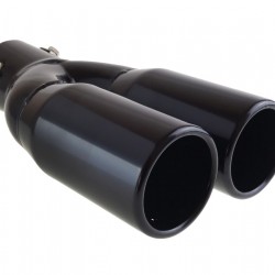 AMiO – Άκρο εξάτμισης διπλή απόληξη μαύρο MT-004B 130x215mm Φ35-50mm, μεταμορφώστε την πίσω όψη του αυτοκινήτου σας με επιθετικό στυλ και κορυφαία αισθητική – 1 Τεμ. (02194/AM)