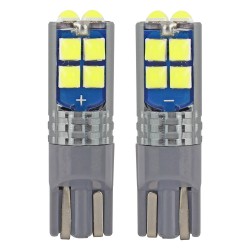 Amio - T10 W5W 12V W2,1x9,5d ΛΕΥΚΟ 10SMDx3030 (ΚΑΡΦΩΤΟ - CAN-BUS) 2ΤΕΜ. (02447/AM)