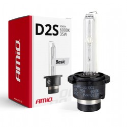 Amio - Ανταλλακτική Λάμπα D2S Xenon 12V 35W 6000K Basic Σειρά P32d-2 Λευκό Φως για Φώτα Αυτοκινήτου - 1 τεμ. (01320/AM)