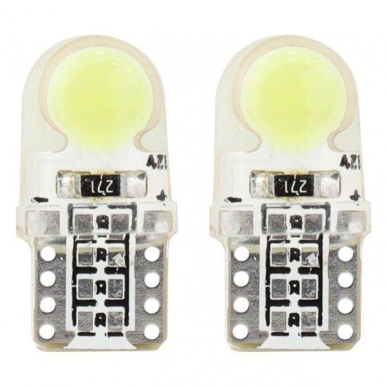 Amio – LED T10 W5W 12V W2.1x9.5d 5600K COB Σιλικόνης Καρφωτό Λευκό για Φώτα Θέσης & Εσωτερικού Αυτοκινήτου – 2 Τεμ. (01441/AM)