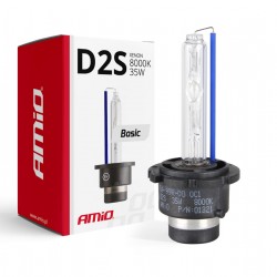 Amio - Ανταλλακτική Λάμπα D2S Xenon 12V 35W 8000K Basic Σειρά P32d-2 Μπλε-Λευκό Φως για Φώτα Αυτοκινήτου - 1 τεμ. (01321/AM)