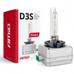 Amio - Λάμπα Xenon D3S 6000K 35W 12V Premium για αντικατάσταση εργοστασιακών και aftermarket xenon με καθαρό λευκό φωτισμό και σταθερή απόδοση με ενσωματωμένο igniter - 1 Τεμ. (01979/AM)
