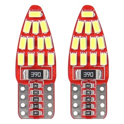 Amio - Λάμπες LED T10 W5W 12V W2.1x9.5d Λευκό Φως 5600K με 24 SMD 3014HP CAN-BUS Καρφωτές για Φώτα Θέσης Πινακίδας και Εσωτερικού Φωτισμού Αυτοκινήτου - 1 σετ (01285/AM)