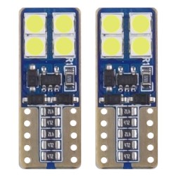 Amio – Λαμπάκια LED T10 W5W 12/24V 2W 5600K 8xSMD 2835 CANBUS Καρφωτά για Ισχυρό Λευκό Φωτισμό χωρίς Σφάλματα – Σετ 2 Τεμ. (01635/AM)