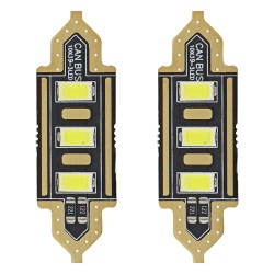 Amio – LED Λαμπάκια Πλαφονιέρας C5W 39mm 12V 0.5W 5600K 3xSMD 5730 για Αυτοκίνητο – 2 Τεμ. (01450/AM)