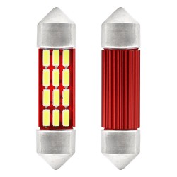 Amio – Λαμπάκια Πλαφονιέρας LED 36mm C5W C10W 12/24V 2W 5600K 12xSMD 4014 CANBUS για Καθαρό Φωτισμό Εσωτερικού – Σετ 2 Τεμ. (01632/AM)