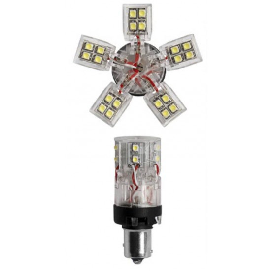 ΛΑΜΠΑΚΙ BAY15d ME 30LED ΚΟΚΚΙΝΟ SIMONI RACING