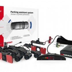 AMiO – Σύστημα Παρκαρίσματος 12V με 8 Αισθητήρες Inside Mount 16,5mm σε Μαύρο χρώμα και Οθόνη LED, ελιχθείτε περιμετρικά με απόλυτη ψηφιακή ακρίβεια εκατοστού – 1 Τεμ. (02256/AM)