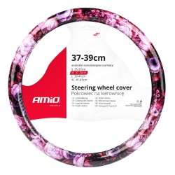 Amio - ΚΑΛΥΜΜΑ ΤΙΜΟΝΙΟΥ SWC-47 Μ 37-39cm ΜΑΥΡΟ/ΡΟΖ ΜΕ ΣΧΕΔΙΟ ΛΟΥΛΟΥΔΙΑ - 1 ΤΕΜ. (02988/AM)