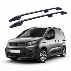ΜΠΑΡΕΣ ΟΡΟΦΗΣ ΓΙΑ  OPEL COMBO / PEUGEOT PARTNER / RIFTER 2019+ ΠΑΡΑΛΛΗΛΕΣ ΑΛΟΥΜΙΝΙΟΥ L1 ΜΑΥΡΕΣ ΟMTEC - 2 TEM.