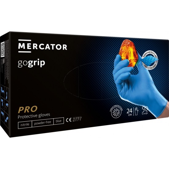 Amio - ΓΑΝΤΙΑ ΝΙΤΡΙΛΙΟΥ MERCATOR GOGRIP ΣΕ ΜΠΛΕ ΧΡΩΜΑ MEDIUM (M) - 50 ΤΕΜ. (MER20315/AM)