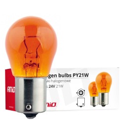 Amio - ΛΑΜΠΑΚΙΑ ΑΛΟΓΟΝΟΥ ΠΟΡΤΟΚΑΛΙ PY21W BAU15s 24V 21W ΣΕ ΚΟΥΤΙ - 10 Τεμ. (02573/AM)