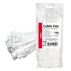Amio - ΔΕΜΑΤΙΚΑ/ΔΕΤΙΚΑ ΚΑΛΩΔΙΩΝ TIE WRAP (ΤΑΙΡΑΠ) 4.8 x 200mm (ΛΕΥΚΟ) - 100 ΤΕΜ. (04310/AM)