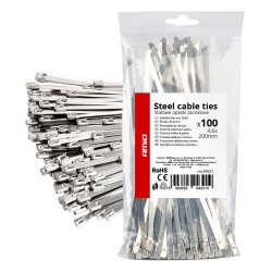 Amio - ΔΕΜΑΤΙΚΑ/ΔΕΤΙΚΑ ΚΑΛΩΔΙΩΝ TIE WRAP (ΤΑΙΡΑΠ) ΜΕΤΑΛΛΙΚΑ 4,6 x 200mm - 100 ΤΕΜ. (04321/AM)