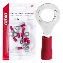 Amio - ΦΙΣΑΚΙΑ ΔΑΧΤΥΛΙΔΙ ΚΟΚΚΙΝΑ RV1.25-6 / 6.5mm - 10 ΤΕΜ. (03078/AM)