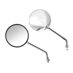 Lampa – Καθρέπτες Moto Opal Chrome Στρογγυλοί M10x1,25 DX Χρώμα Χρώμιο, ανανεώστε την κλασική αισθητική και εξασφαλίστε καθαρή ορατότητα σε κάθε διαδρομή – 2 τεμ. (9163.0-LM)