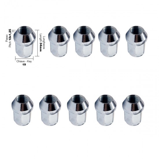 Simoni Racing - ΠΑΞΙΜΑΔΙ ΚΩΝΙΚΟ 12x1,25 (34mm) (19) 10ΤΕΜ.