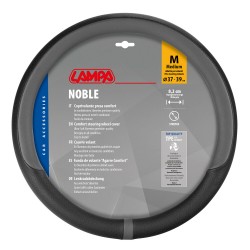 Lampa - Κάλυμμα Τιμονιού NOBLE (M) 37/39cm Μαύρο / Γκρί άοσμο διάτρητο αντιολισθητικό μαλακό ultra soft Skeentex - 1 τεμ. (L3290.1)