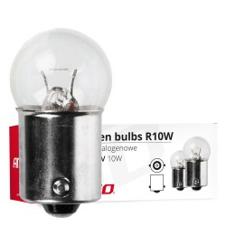 Amio – Λαμπτήρες Αλογόνου R10W BA15s 12V 10W (Φουντούκι) για Φώτα Θέσης Στοπ Φλας και Πινακίδας Αυτοκινήτου – Κουτί 10 Τεμ. (01487/AM)