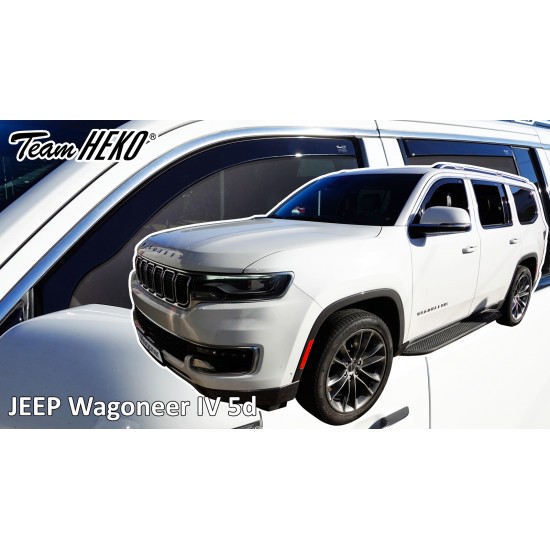 Heko - Ανεμοθραύστες για Jeep Wagoneer IV 5 Doors 2021-2025 Σετ Αυτοκινήτου Απο Εύκαμπτο Φιμέ Πλαστικό - 4 τεμ. (ΑΝΕΜ.SET19140)