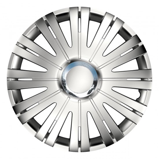 Amio - Τάσι τροχού (Hubcap) RC Active 14'' σε Ασημί χρώμα με διάμετρο σήματος 7.5cm - 1 Τεμ. (11532/AM)