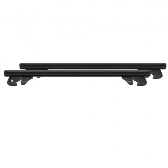 MENABO ΜΠΑΡΕΣ ΟΡΟΦΗΣ ΑΛΟΥΜΙΝΙΟΥ FENDER 118 cm ΣΕ ΜΑΥΡΟ ΧΡΩΜΑ ΓΙΑ Pontiac Montana SV6 5 doors 2005>2009 ΜΕ RAISED RAILS - 2 ΤΕΜ. (14660/MB)