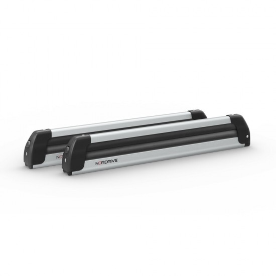 Nordrive - Βάση Σκι Οροφής Pro‑Slider EVO PS‑60 Silver σε Ασημί Χρώμα με Αντικλεπτικό Σύστημα και Συρόμενη Λειτουργία σε Διαστάσεις 800x50x135 mm για 6 ζευγάρια σκι ή 4 snowboard - 1 τεμ. (N40000)