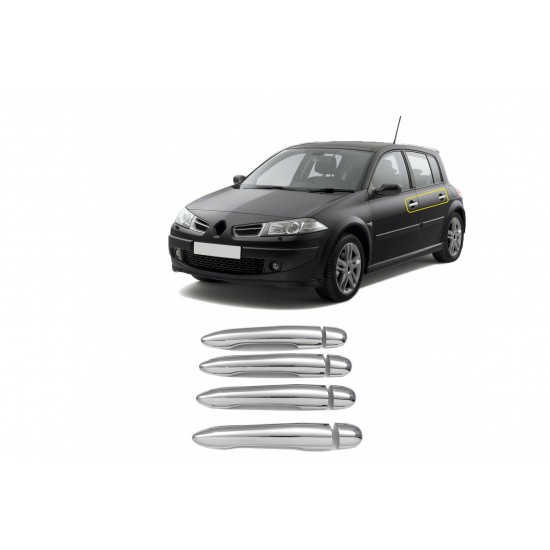 ΧΕΡΟΥΛΙΑ ΠΟΡΤΑΣ ΓΙΑ RENAULT MEGANE HB 5D /SEDAN /SW 04-10  ΧΡΩΜΙΟ ΜΕΤΑΛΛΙΚΑ 4ΠΟΡΤΕΣ 4ΤΕΜ