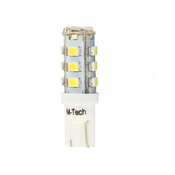 T10 W5W 12V W2,1x9,5d LED 16xSMD3528 ΛΕΥΚΟ (ΚΑΡΦΩΤΟ ΑΚΑΛΥΚΟ) BLISTER 2ΤΕΜ. M-TECH
