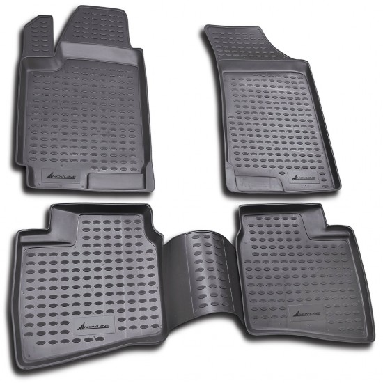 ΠΑΤΑΚΙΑ ΣΕ ΣΚΑΦΗ TPE ΛΑΣΤΙΧΟ ΓΙΑ HYUNDAI ELANTRA 3D 2007-2011  ΣΕ ΑΝΘΡΑΚΙ ΣΚΟΥΡΟ ΓΚΡΙ ΧΡΩΜΑ NOVLINE - 4 ΤΕΜ.