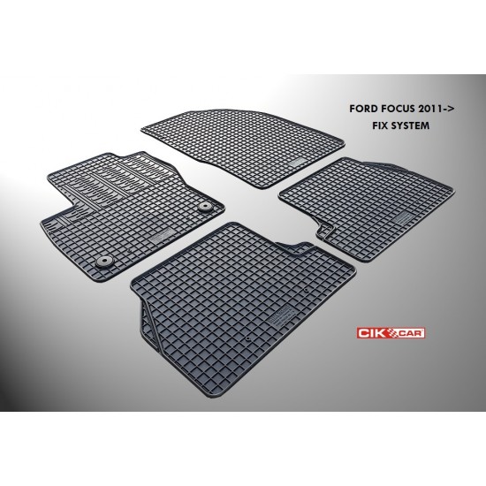 Cik - ΠΑΤΑΚΙΑ ΑΥΤΟΚΙΝΗΤΟΥ ΑΠΟ ΛΑΣΤΙΧΟ ΓΙΑ FORD FOCUS 2011-2015 ΣΕ ΜΑΥΡΟ ΧΡΩΜΑ ΜΕ ΚΟΥΜΠΩΜΑΤΑ - 4 ΤΕΜ. (RM.FO.0004/CK)