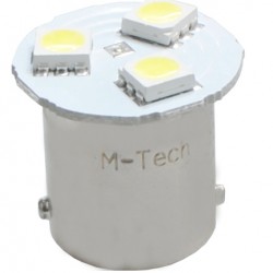 R5W/R10W 12V BA15s LED 3xSMD5050 ΛΕΥΚΟ (ΜΟΝΟΠΟΛΙΚΟ) 1ΤΕΜ.