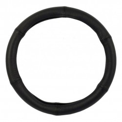 CarCommerce - ΡΑΦΤΟ ΚΑΛΥΜΜΑ ΤΙΜΟΝΙΟΥ STANDARD 39-41 cm (ΜΑΥΡΟ/ΜΑΥΡΕΣ ΡΑΦΕΣ/ΔΕΡΜΑΤΙΝΗ) - 1 τεμ. (61381-CC)