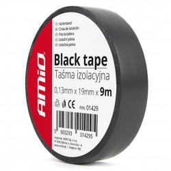 Amio – Μονωτική Ταινία Μαύρη PVC 19mm x 9m για Ηλεκτρικές Εγκαταστάσεις Αυτοκινήτου – 1 Τεμ. (01429/AM)