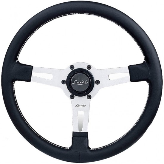 ΤΙΜΟΝΙ SHARAV 340 ΜΑΥΡΟ 340mm ΔΕΡΜΑΤΙΝΟ ΤΡΙΑΚΤΙΝΟ ΜΕ ΑΣΗΜΙ ΛΑΜΑ