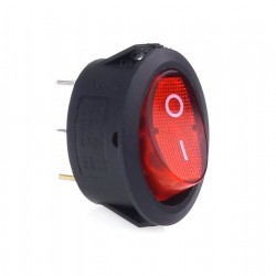 Amio - ΔΙΑΚΟΠΤΗΣ ΟΒΑΛ ΜΕ ΚΟΚΚΙΝΟ LED - 1 τεμ. (02461/AM)