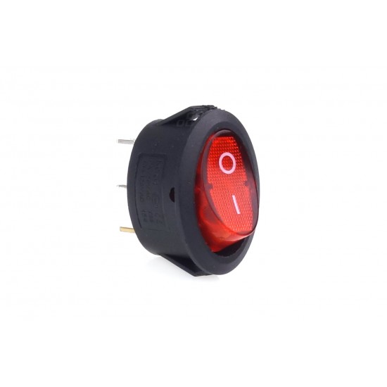 Amio - ΔΙΑΚΟΠΤΗΣ ΟΒΑΛ ΜΕ ΚΟΚΚΙΝΟ LED - 1 τεμ. (02461/AM)