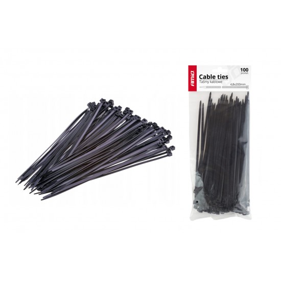 Amio – Δεματικά καλωδίων tie wrap 02151 μαύρα 2,5x150mm, εξασφαλίστε κορυφαία αντοχή και απόλυτη τάξη σε κάθε ηλεκτρολογική ή μηχανική εγκατάσταση – 100 Τεμ. (02151/AM)