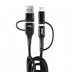Amio - ΚΑΛΩΔΙΟ ΦΟΡΤΙΣΗΣ ΚΑΙ ΣΥΓΧΡΟΝΙΣΜΟΥ USB C/USB C iOs/USB A 100cm FullLINK UC-15 - 1 τεμ. (02547/AM)