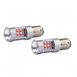 Amio - PR21/5W 12/24V 1,3/1,7W 6.000k LED 24xSMD3030 CAN-BUS ΚΟΚΚΙΝΟ 18x56mm 2ΤΕΜ. (02579/AM)