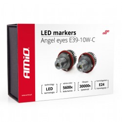 Amio – LED Λαμπάκια Angel Eyes 10W 270lm 5600K CANBUS για BMW Σειρά 1 3 5 για Καθαρό Λευκό Φως & Χωρίς Σφάλματα – Σετ 2 Τεμ. (01540/AM)