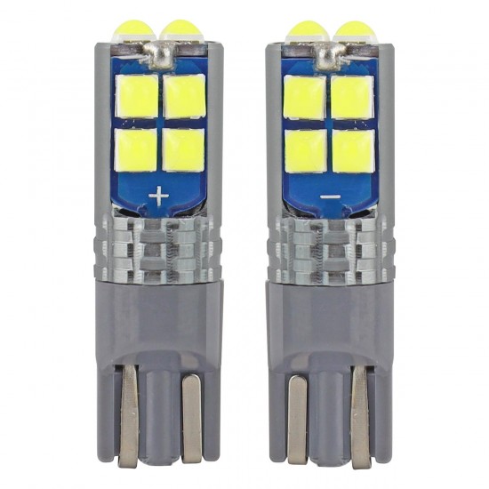 Amio - T10 W5W 12V W2,1x9,5d ΛΕΥΚΟ 10SMDx3030 (ΚΑΡΦΩΤΟ - CAN-BUS) 2ΤΕΜ. (02447/AM)